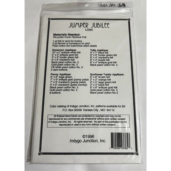 NEW Indygo Junction-Jumper Jubilee Pattern & Instructions Size S-X-Large - Picture 2 of 2